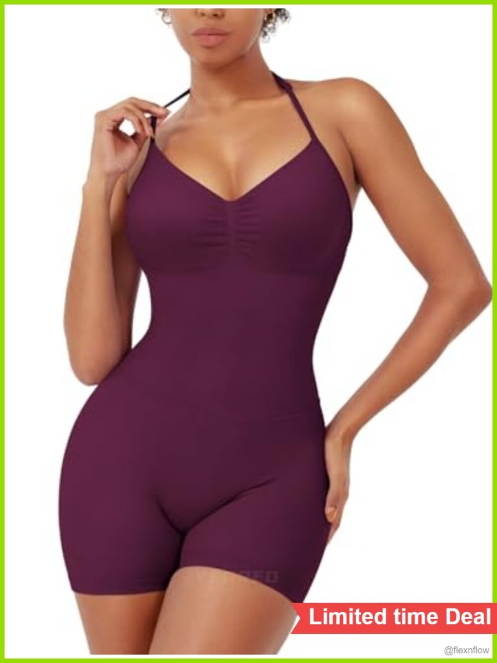 Women's One Piece Workout Jumpsuit Halter Backless Romper Seamless Activewear